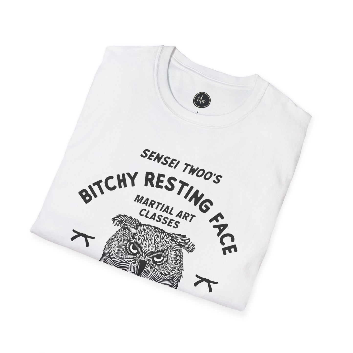 Sensei Twoo - Bitchy Resting Face Black Belt | Retro Logo Style | Hand-drawn printed tee