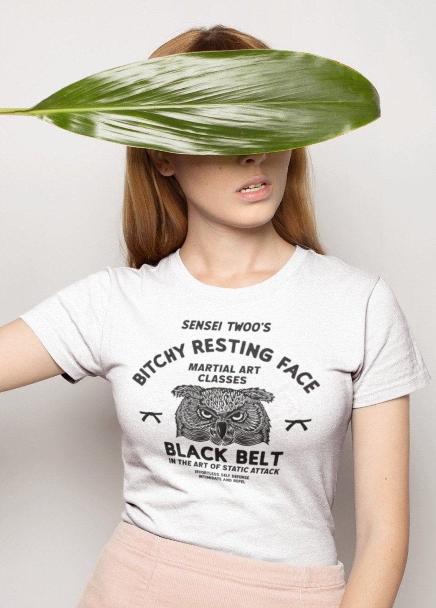 Sensei Twoo - Bitchy Resting Face Black Belt || Retro Logo Style | Hand-drawn printed tee
