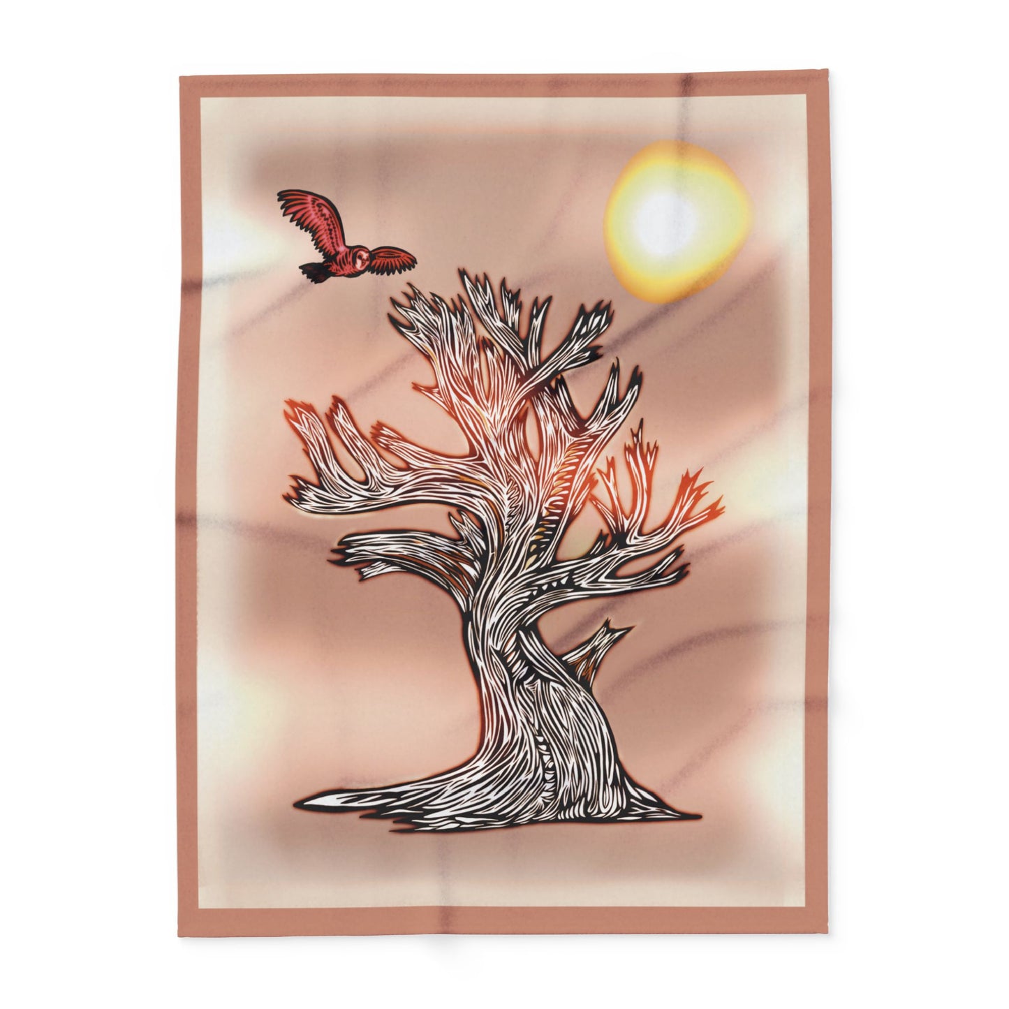 The Owl & The Old Oak Tree | Fleece Blanket