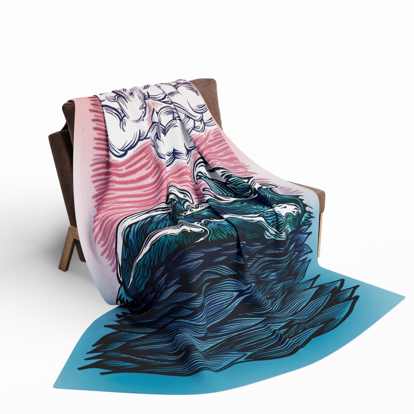 Ocean Waves Sunset | Fleece Blanket