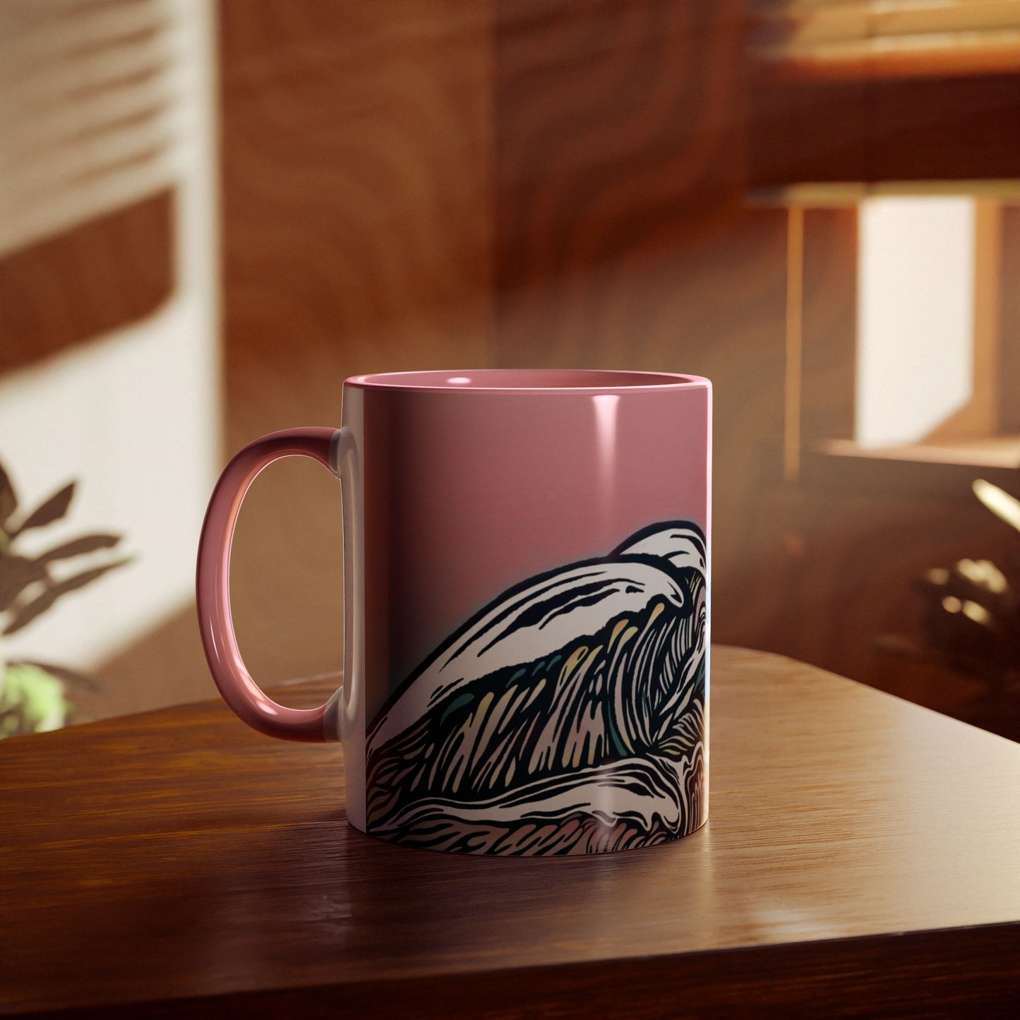 Tea In A Stormcup Pink | ocean coffee mug