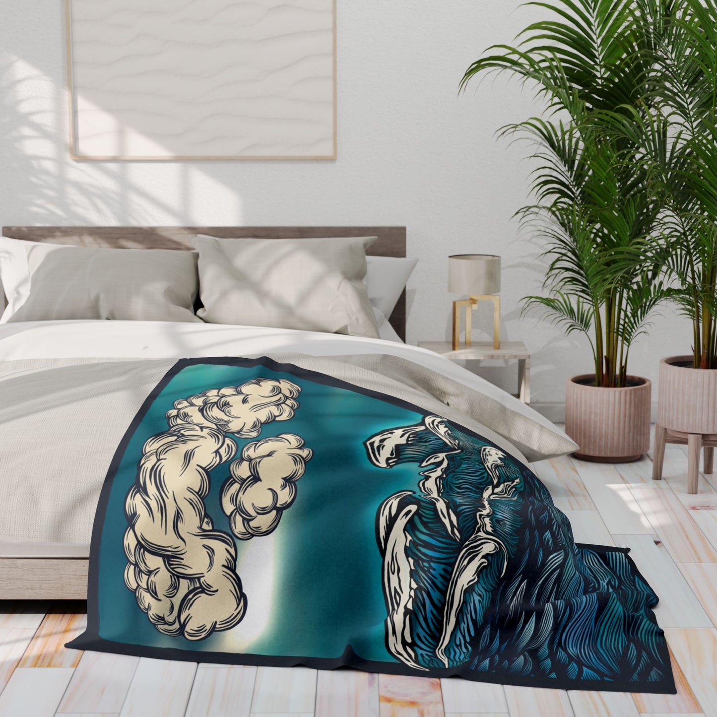 Ocean Waves at Midnight | Fleece Blanket