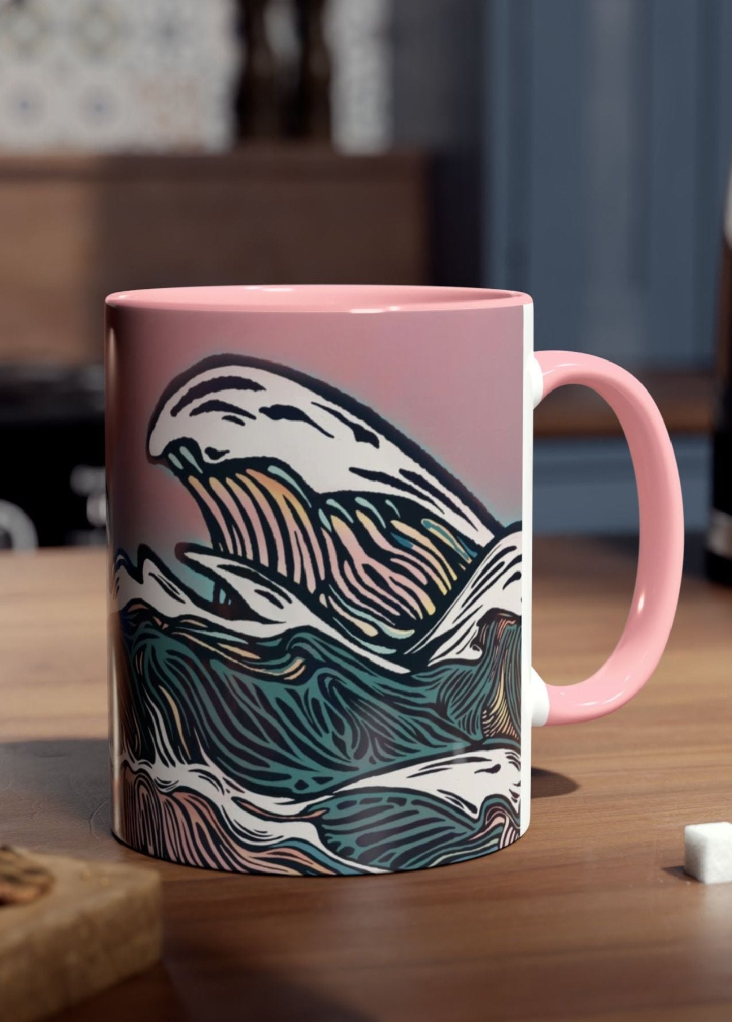 Tea In A Stormcup Pink | ocean coffee mug