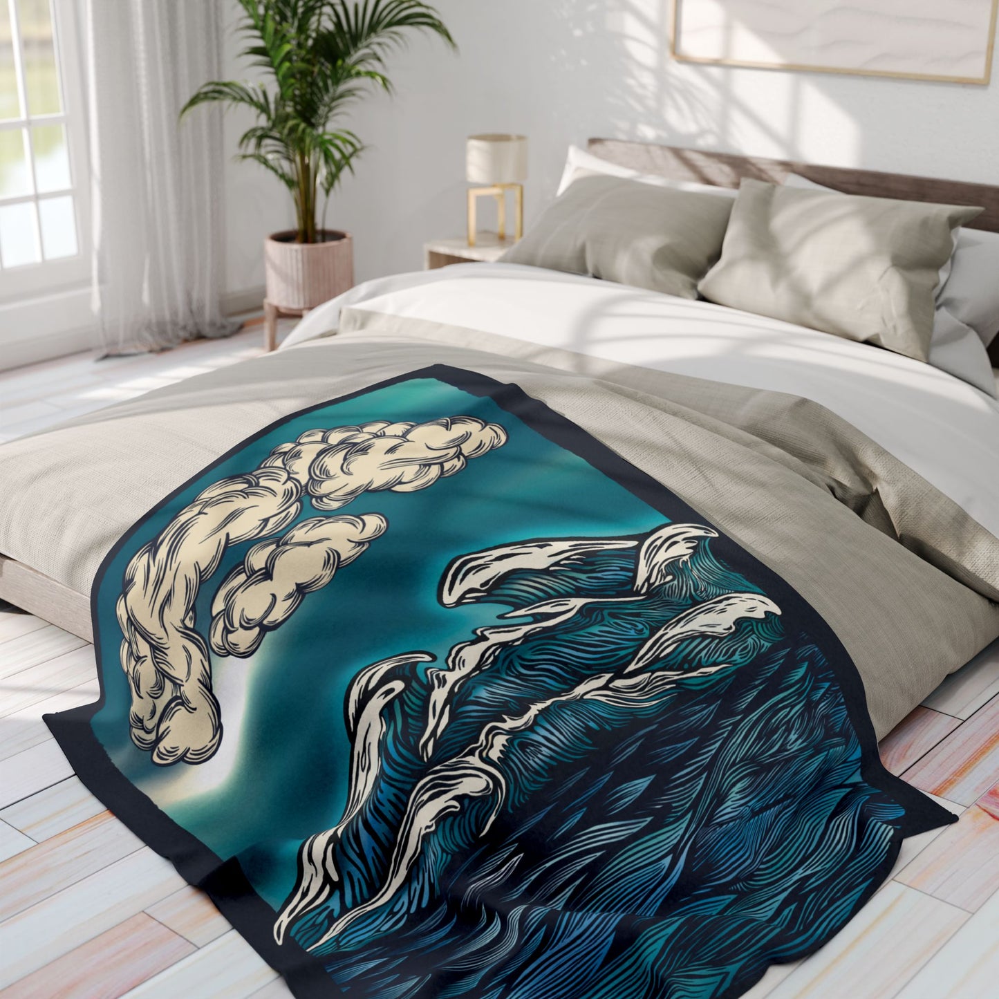 Ocean Waves at Midnight | Fleece Blanket