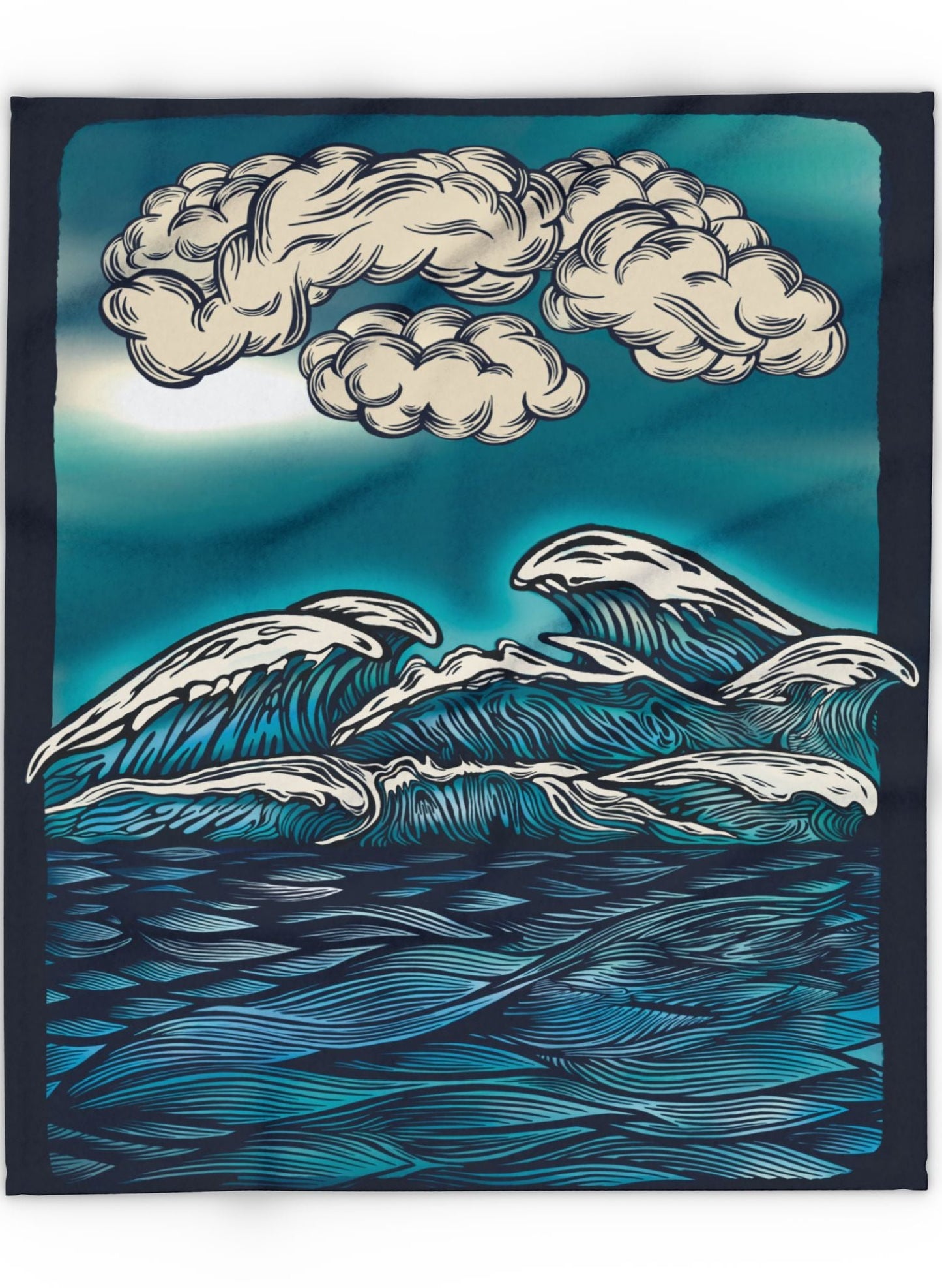 Ocean Waves at Midnight | Fleece Blanket