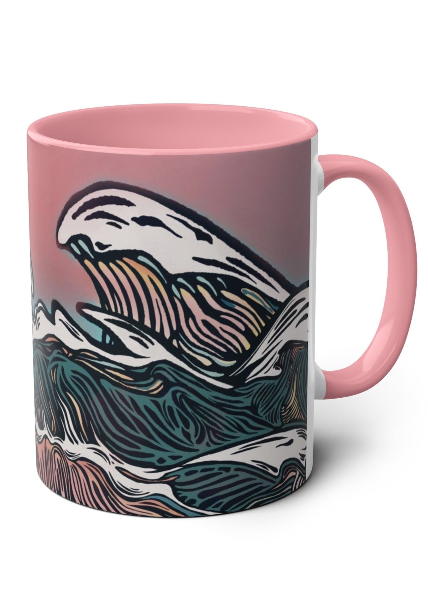 Tea In A Stormcup Pink | ocean coffee mug