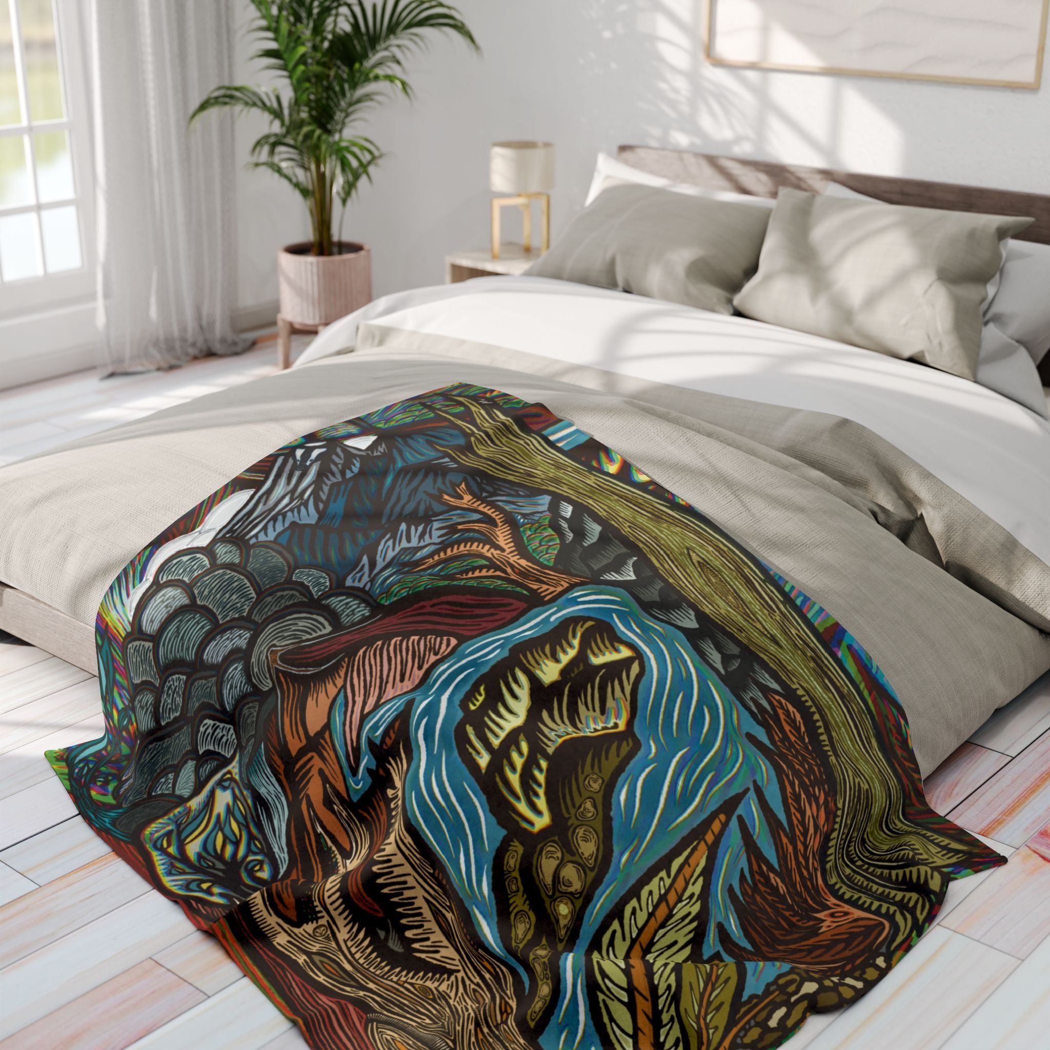 Woodland Waterfall Fleece Blanket Moxi