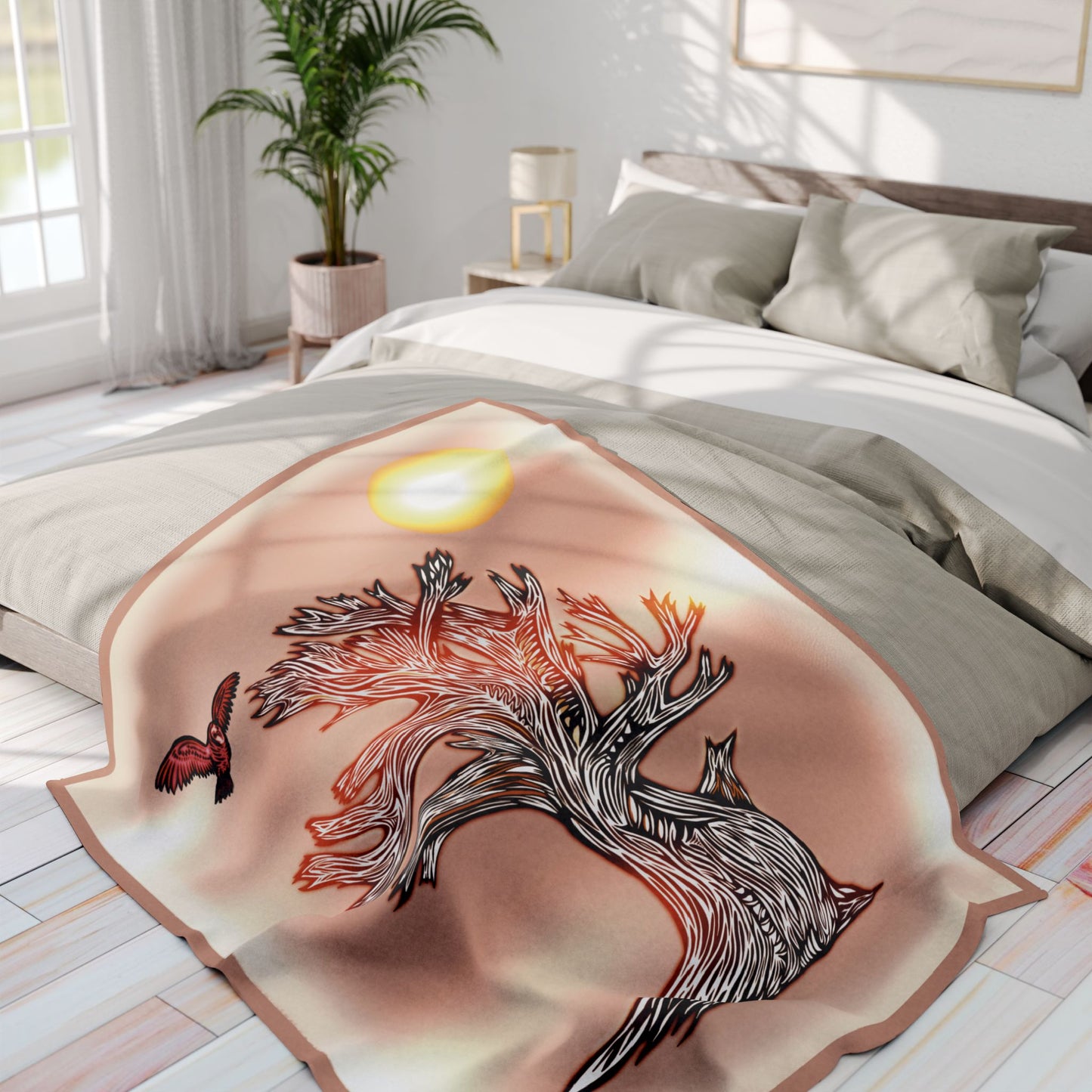 The Owl & The Old Oak Tree | Fleece Blanket