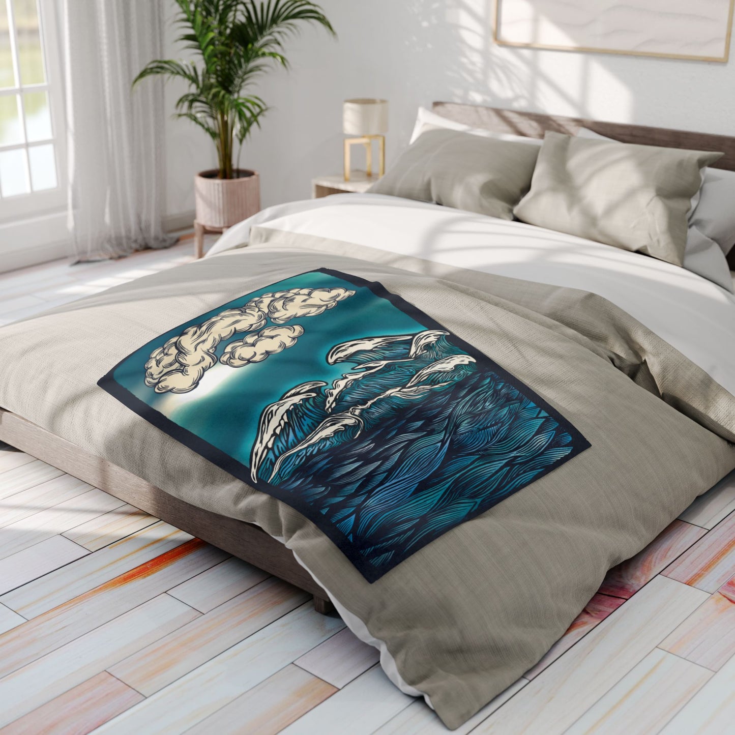 Ocean Waves at Midnight | Fleece Blanket