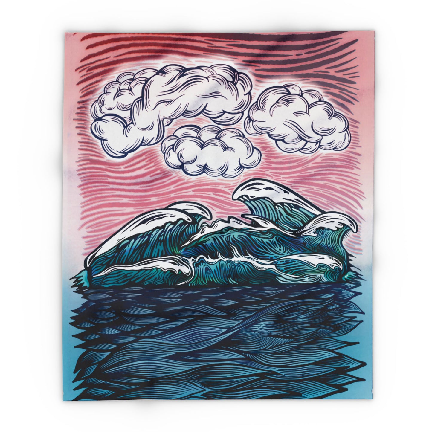 Ocean Waves Sunset | Fleece Blanket