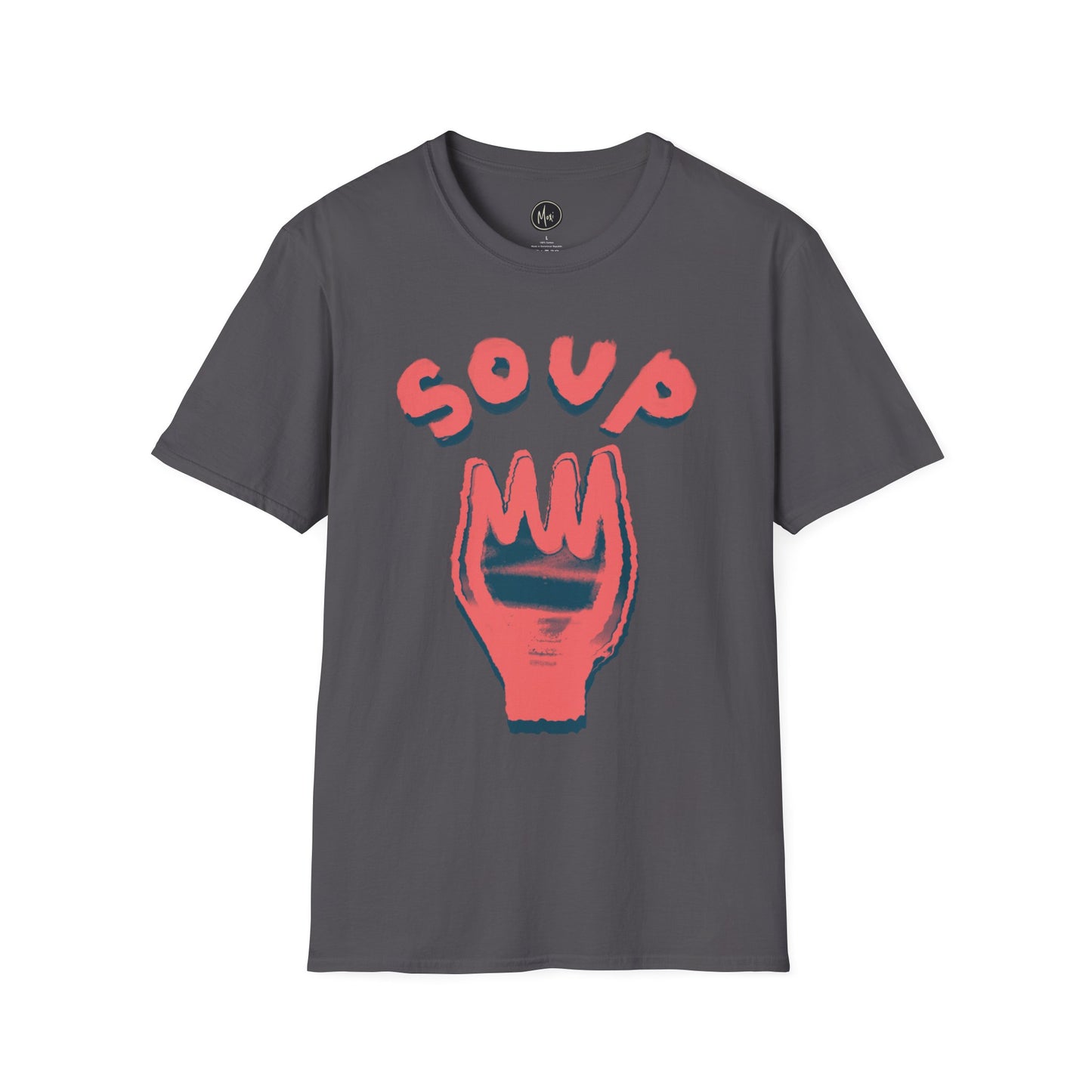 A Man With A Fork In A World Of Soup Tee | Hand-drawn printed t-shirt