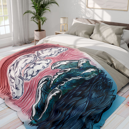 Ocean Waves Sunset | Fleece Blanket