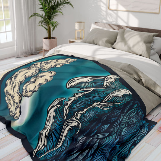 Ocean Waves at Midnight | Fleece Blanket