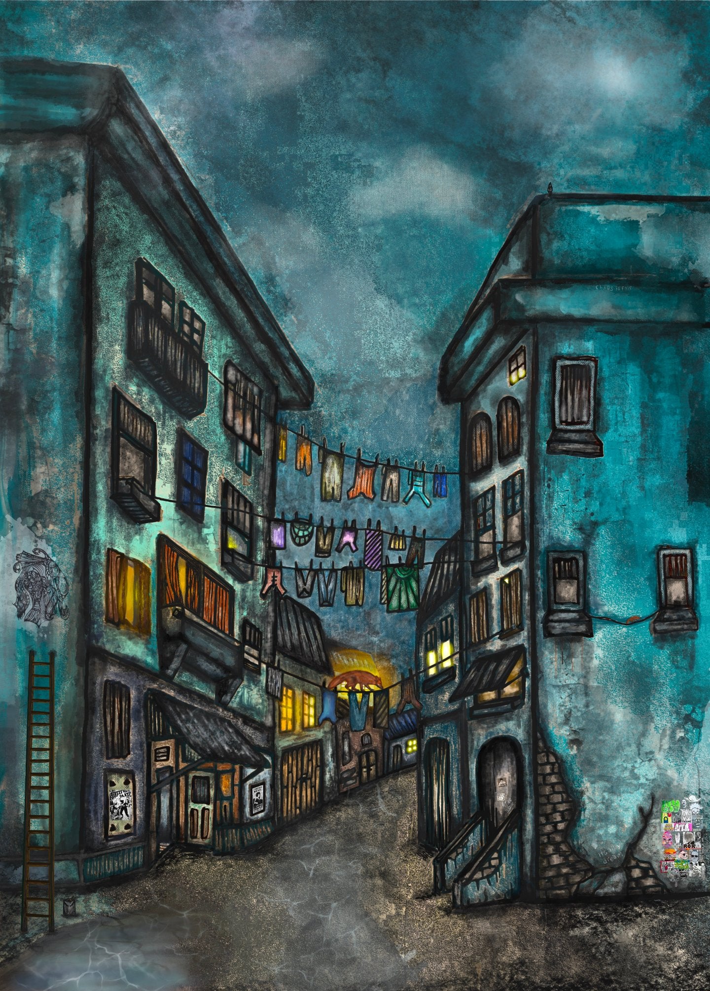 Dirty Old Town | Detailed Surreal & Atmospheric Print