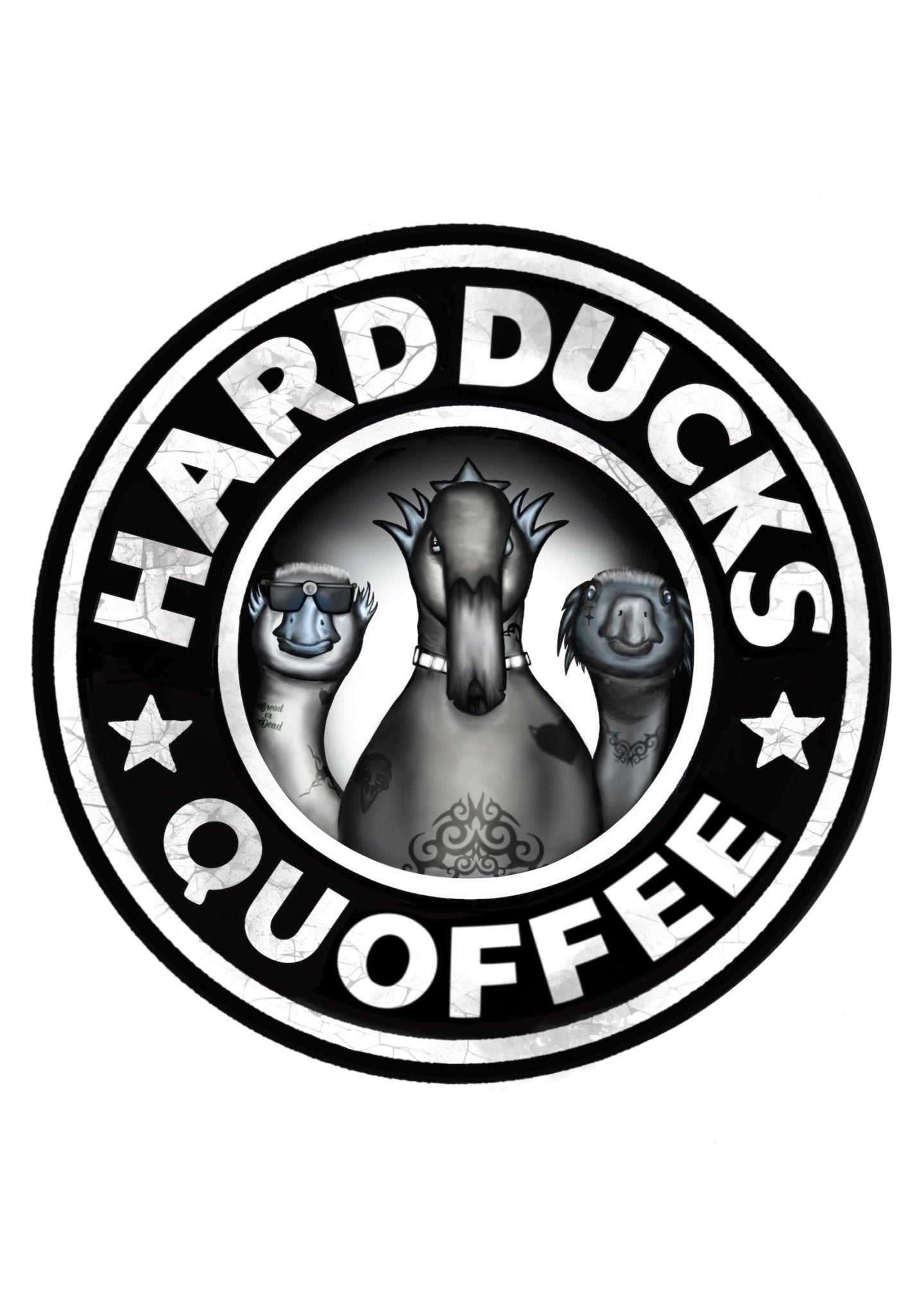 Hard Ducks Quoffe || Hand-drawn printed Coffee t-shirt