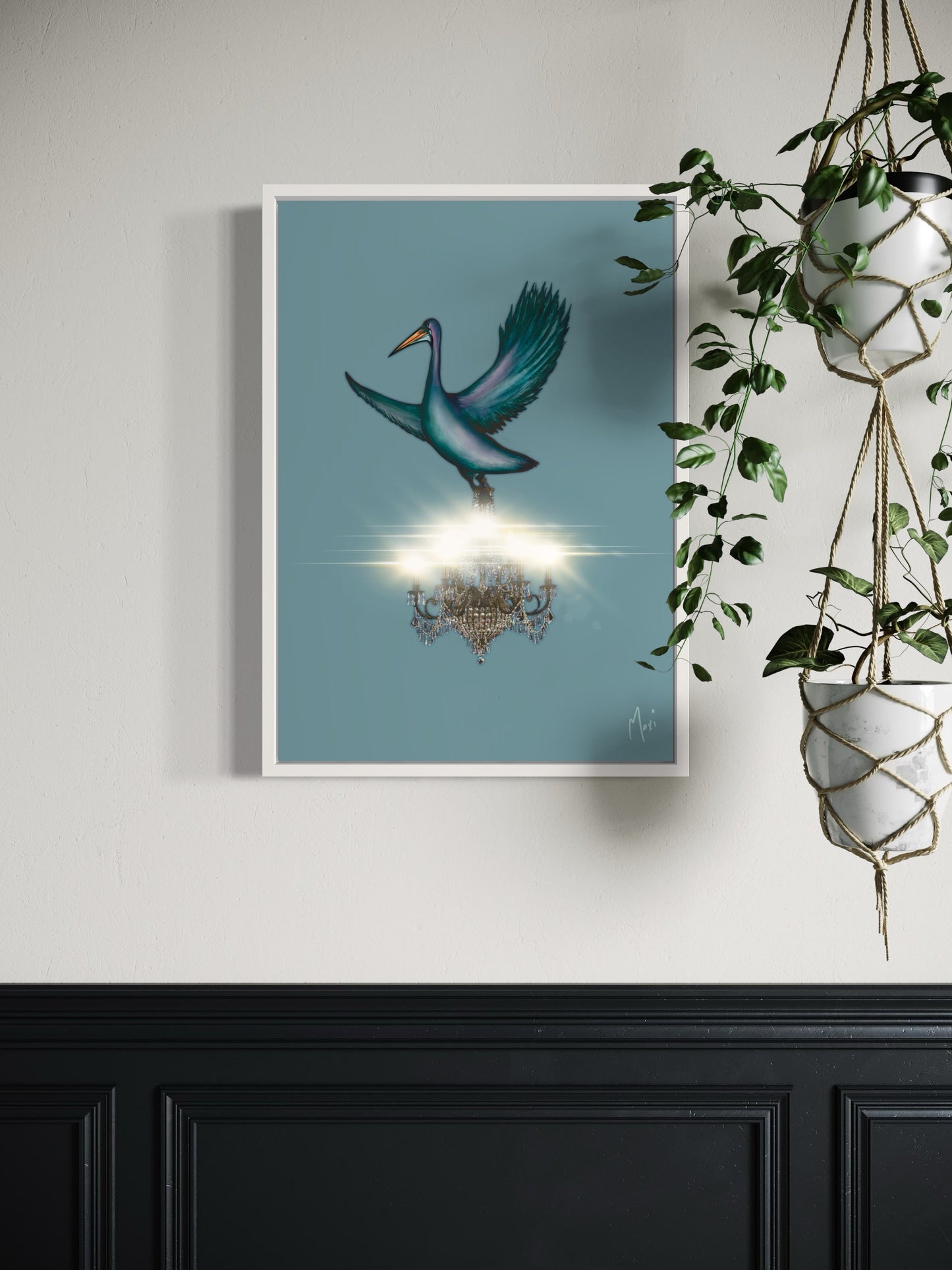 Pelican Chandelier Delivery | Imaginative Surreal Print