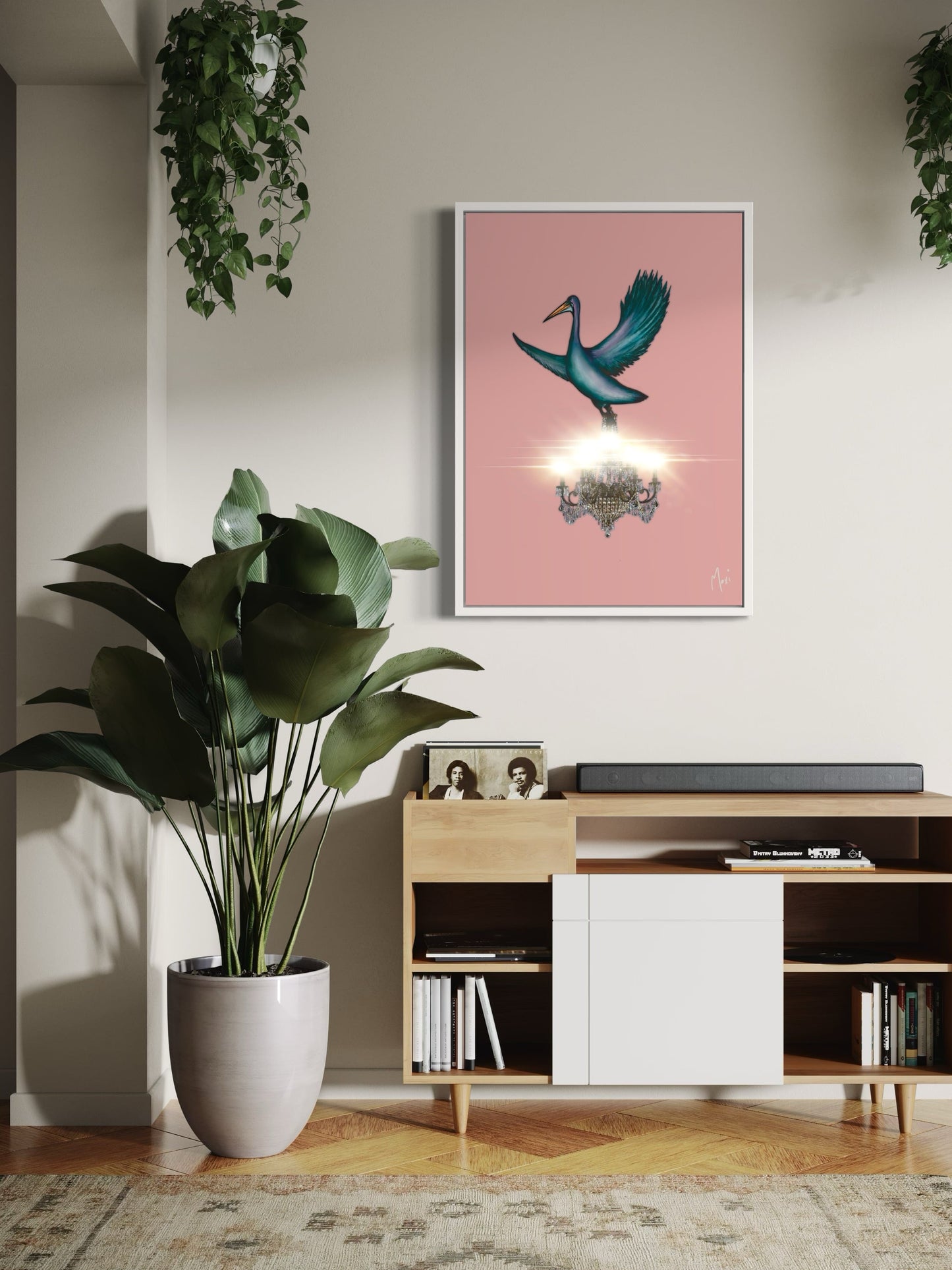 Pelican Chandelier Delivery | Imaginative Surreal Print