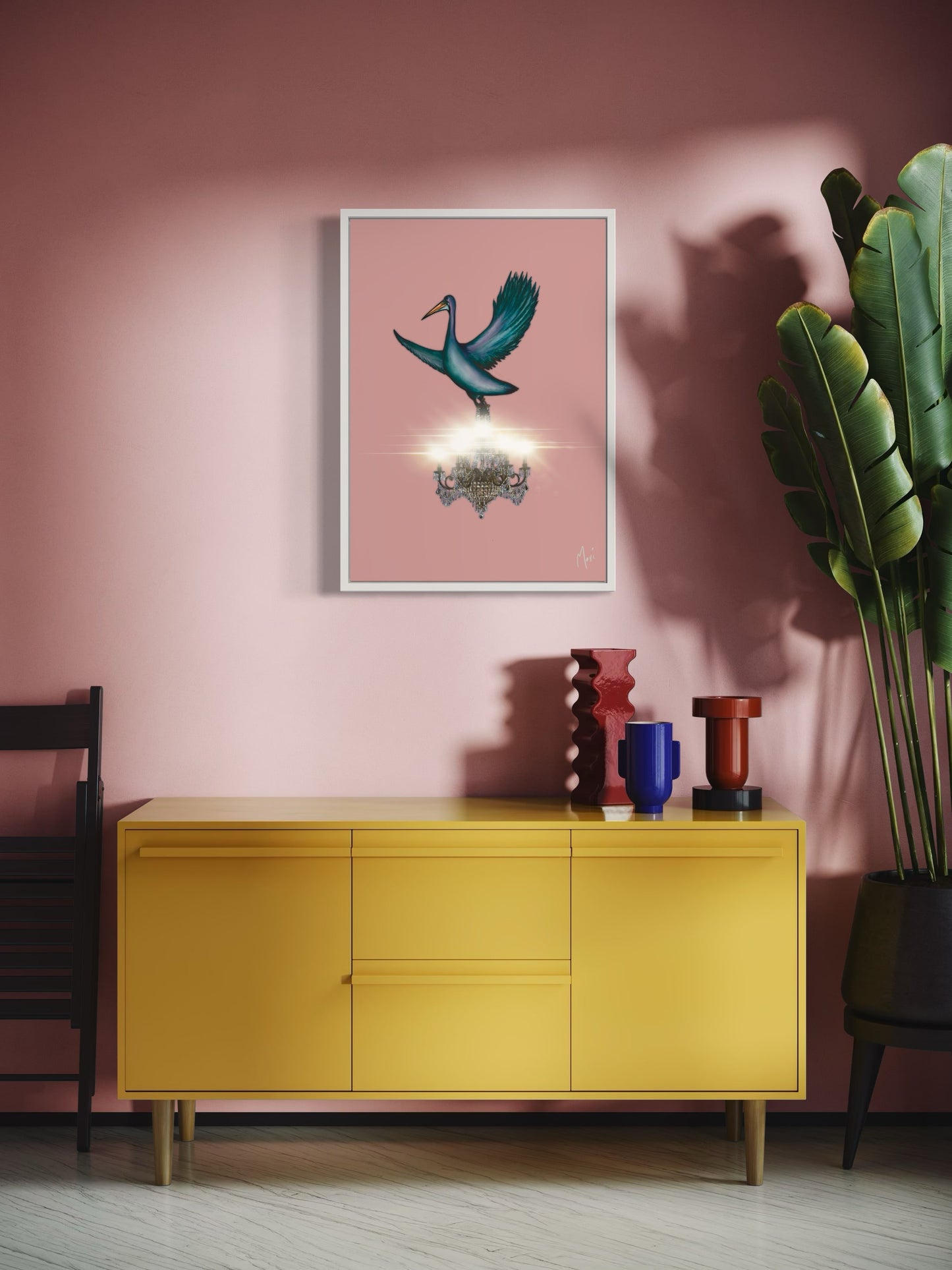 Pelican Chandelier Delivery | Imaginative Surreal Print