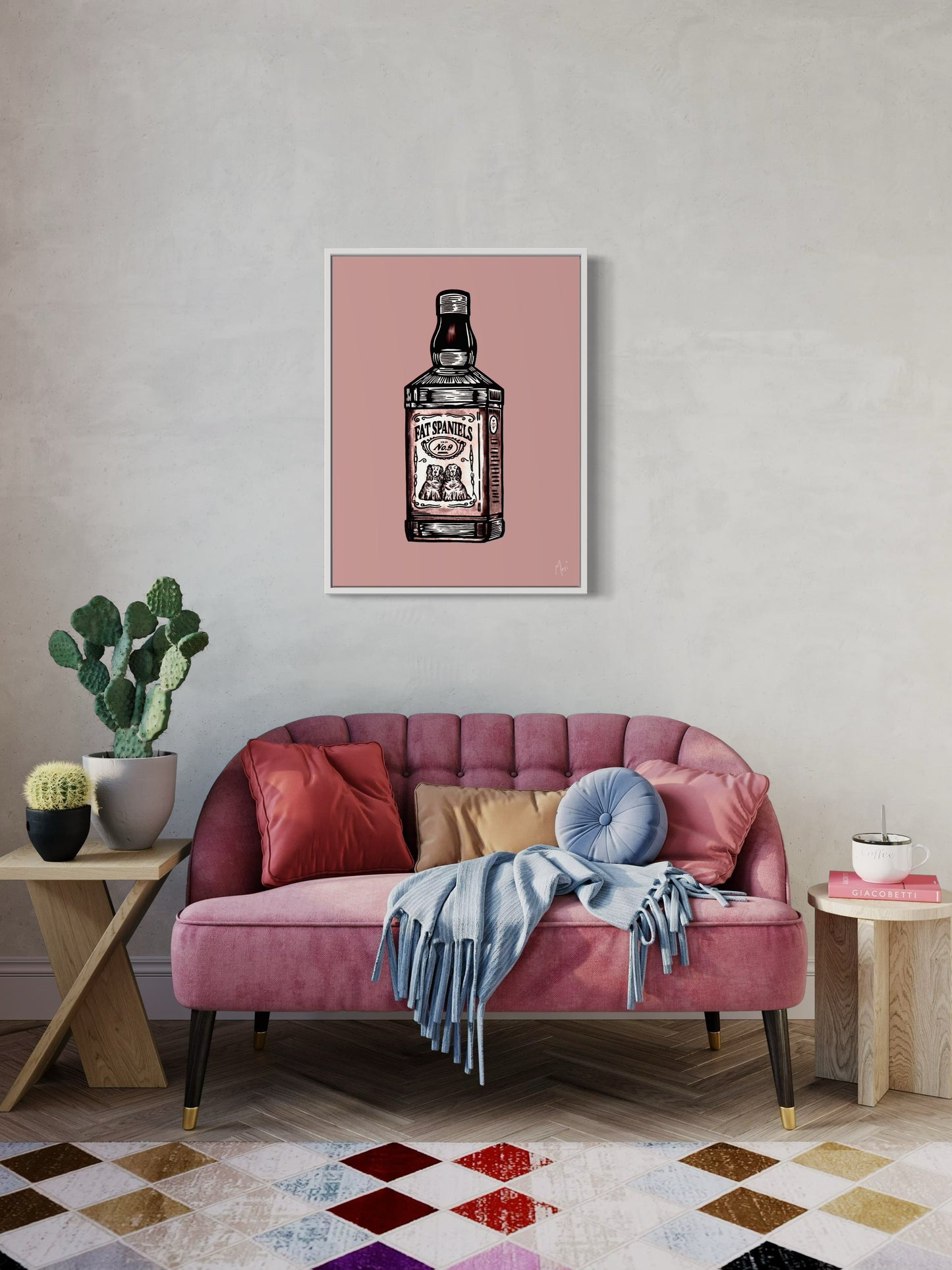 Fat Spaniels Bottle || Quirky Absurdism Print