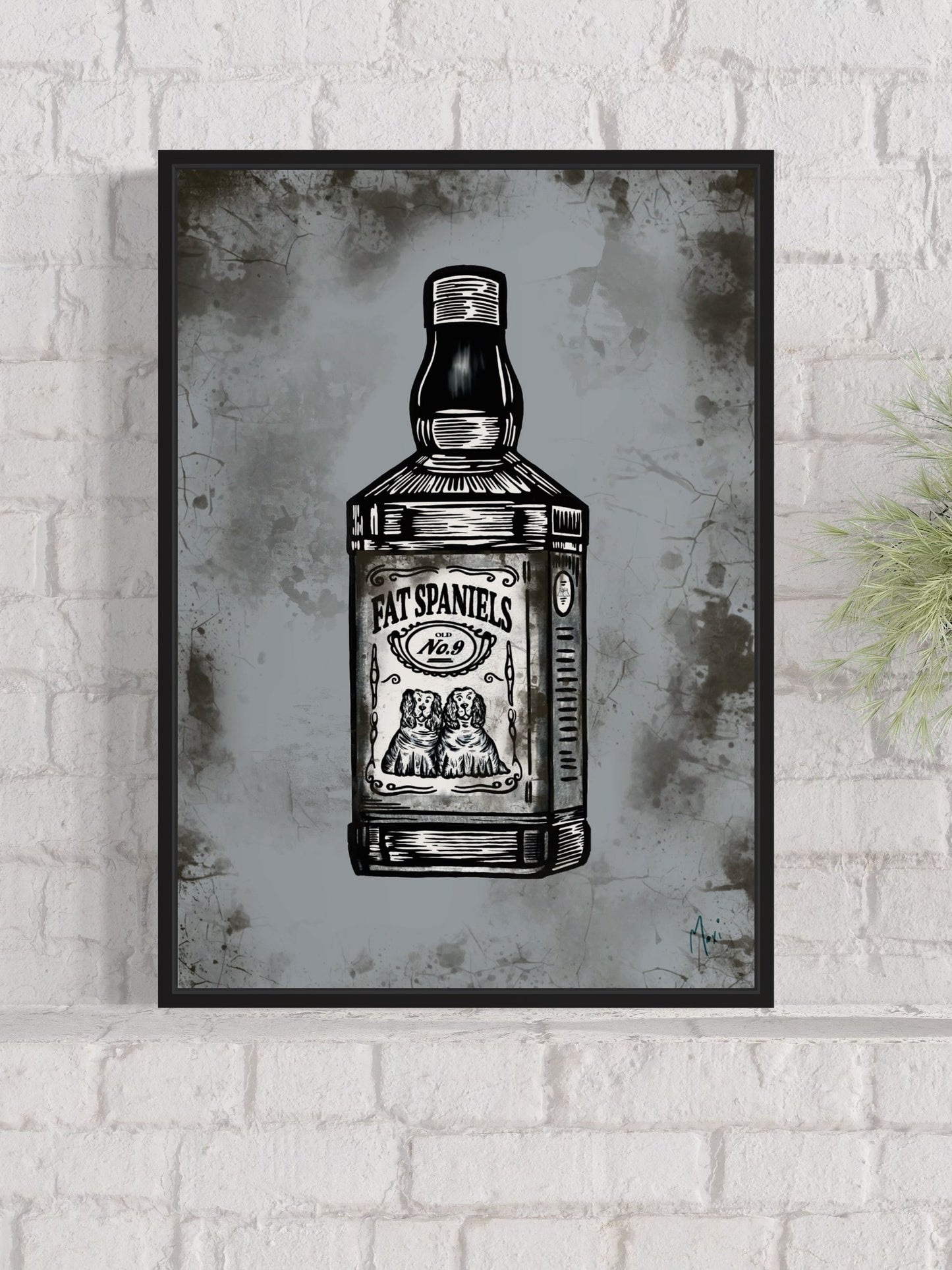 Fat Spaniels Bottle | Quirky Absurdism Print