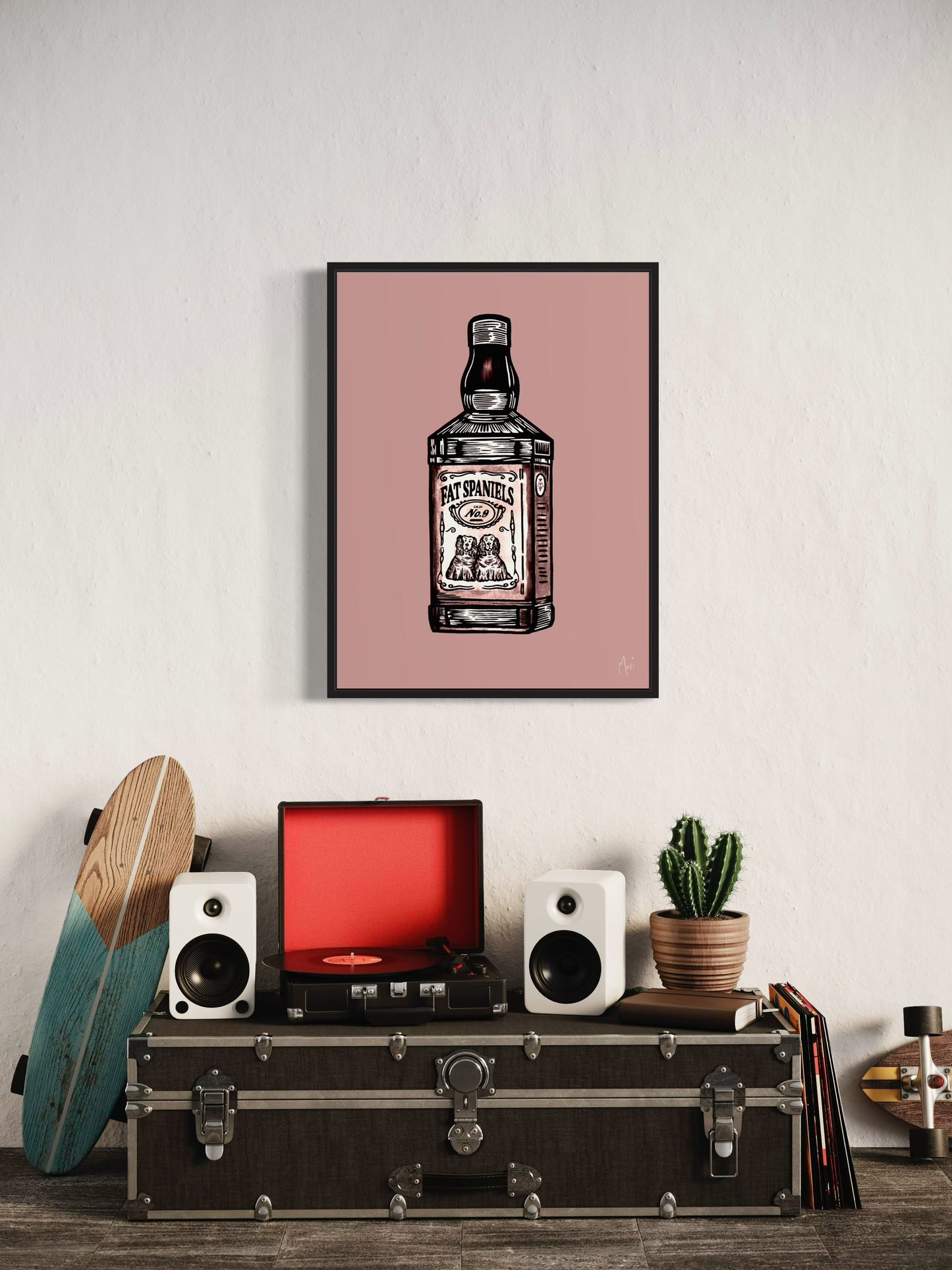 Fat Spaniels Bottle | Quirky Absurdism Print