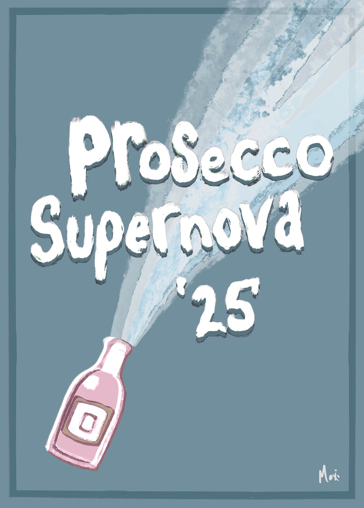 Prosecco Supernova Print | Minimalist Hand Drawn 90's inspired print