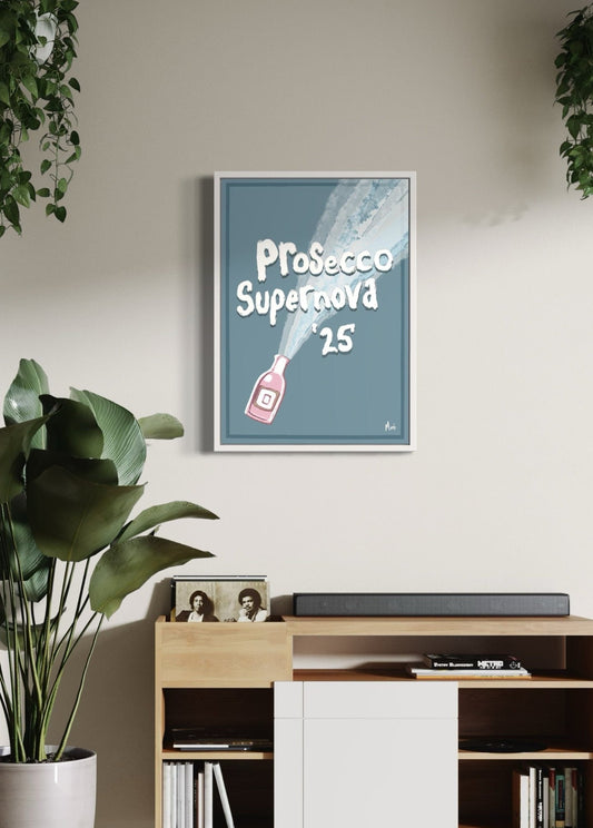 Prosecco Supernova Print | Minimalist Hand Drawn 90's inspired print