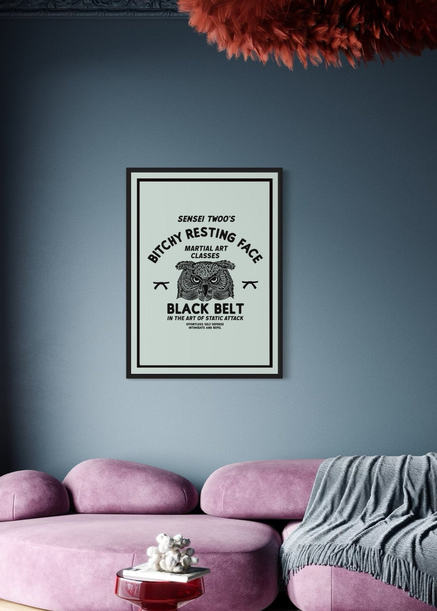 Bitchy Resting Face - Black Belt - Sensei Twoo | Retro Logo Style Print