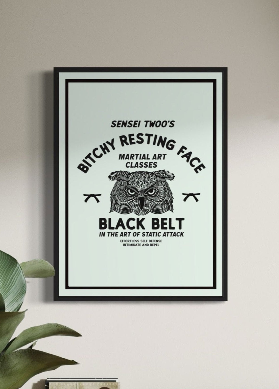 Bitchy Resting Face - Black Belt - Sensei Twoo | Retro Logo Style Print