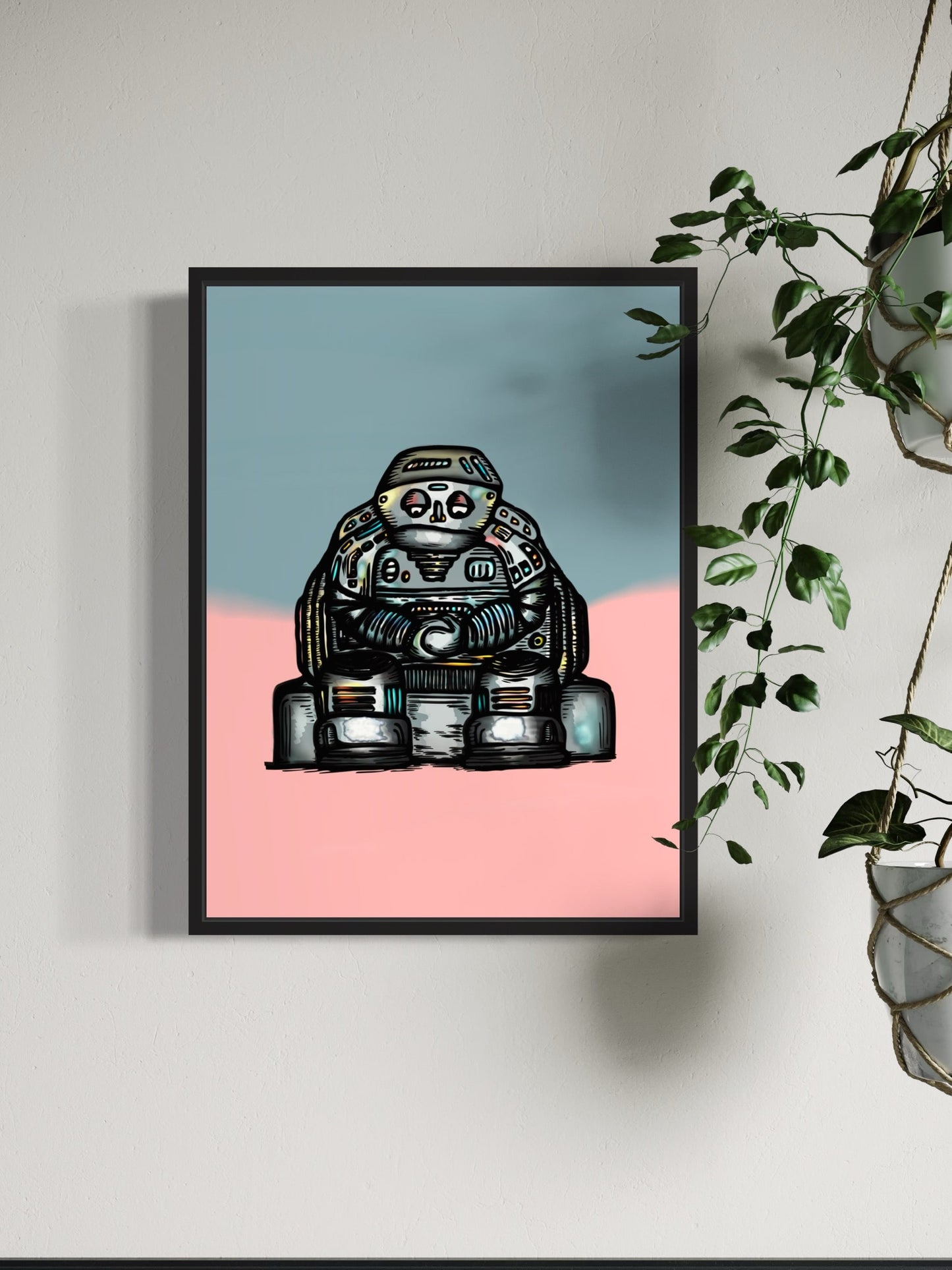 Philosophical Robot | Hand-drawn print