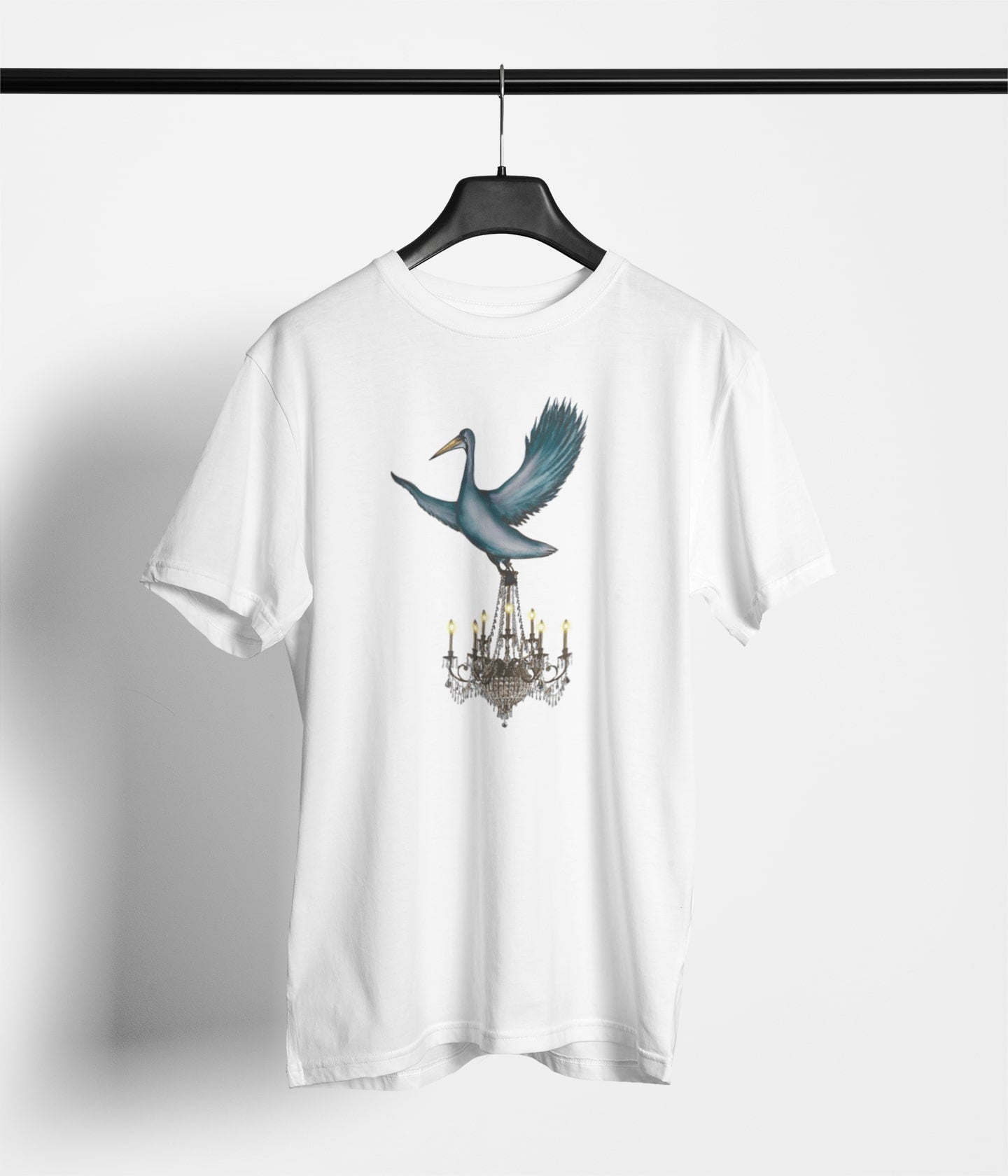 Pelican Chandelier Delivery Tee | Hand-drawn printed t-shirt