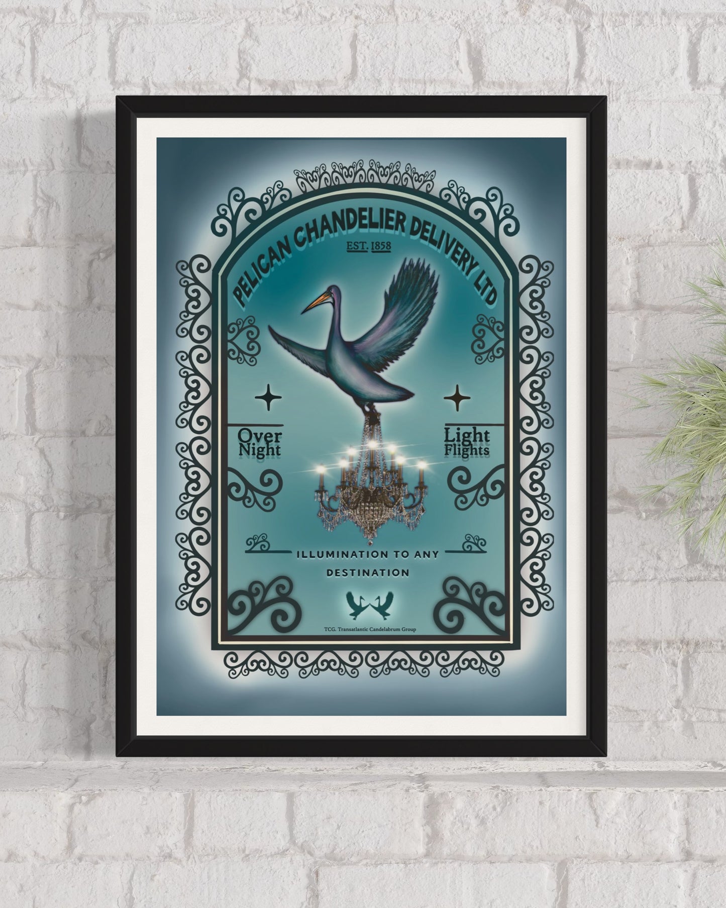 Pelican Chandelier Delivery LTD | Surreal Unconventional Print