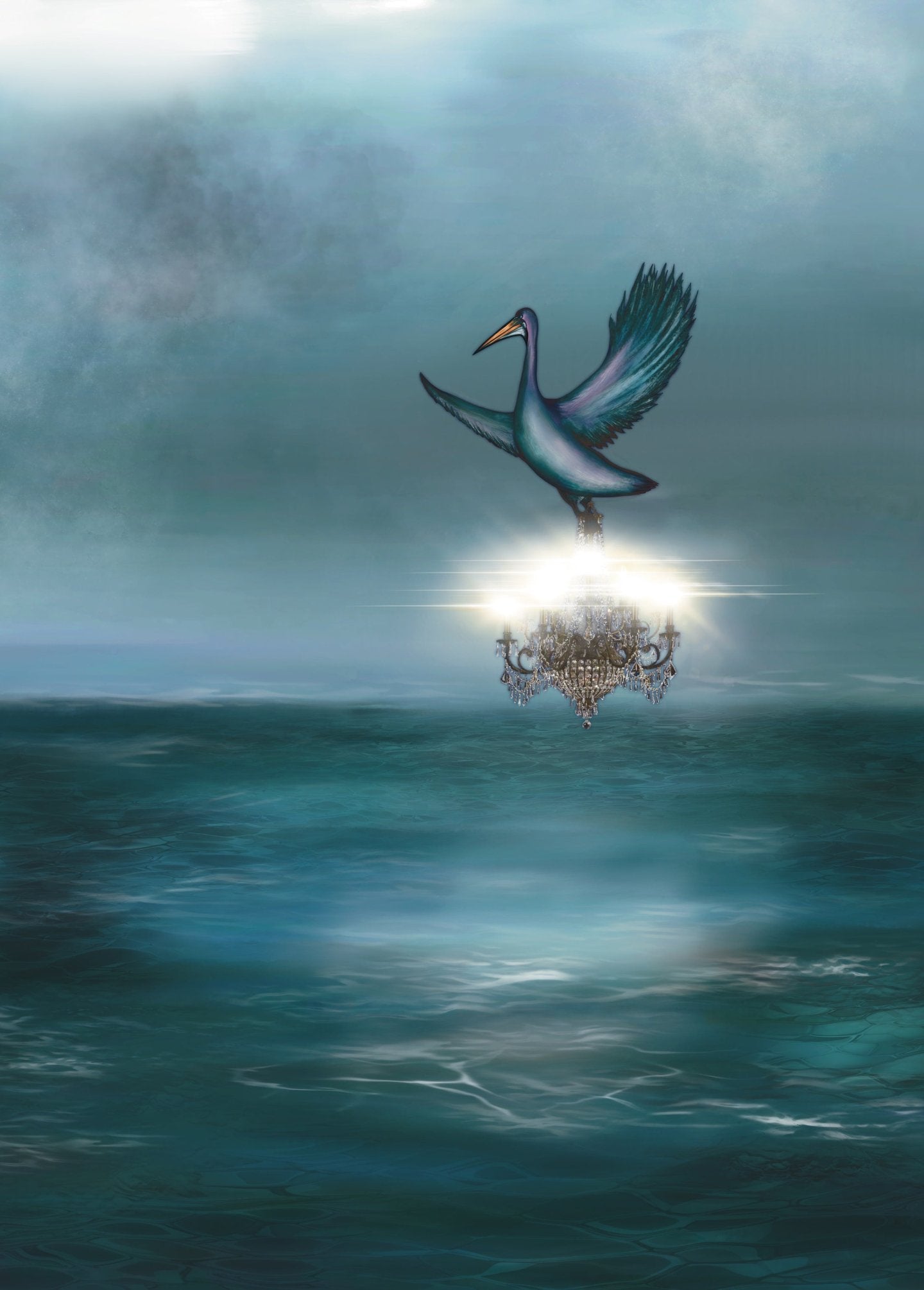 Pelican Chandelier Delivery | Imaginative Surreal Print