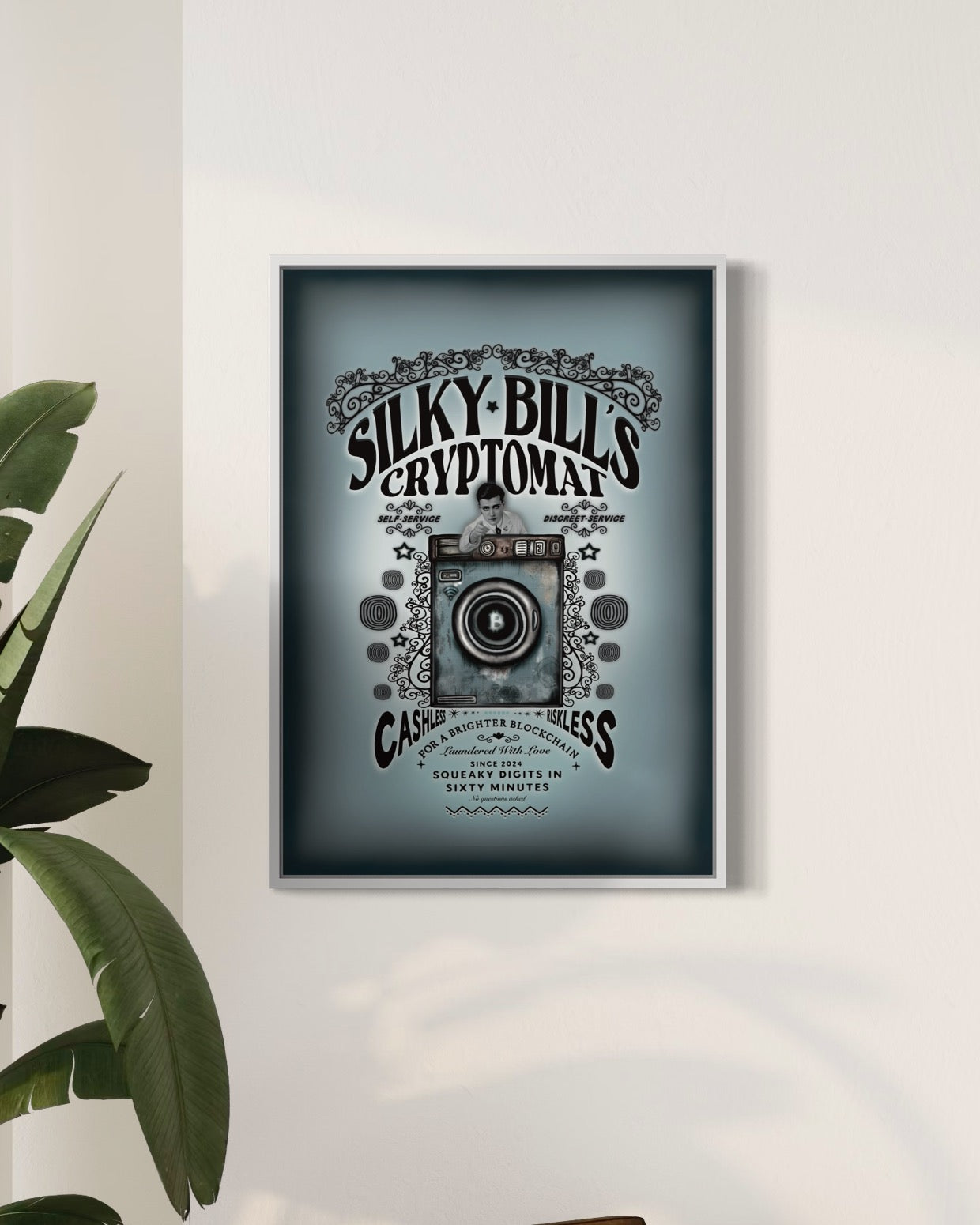 Silky Bill's Cryptomat | retro logo hand-drawn print