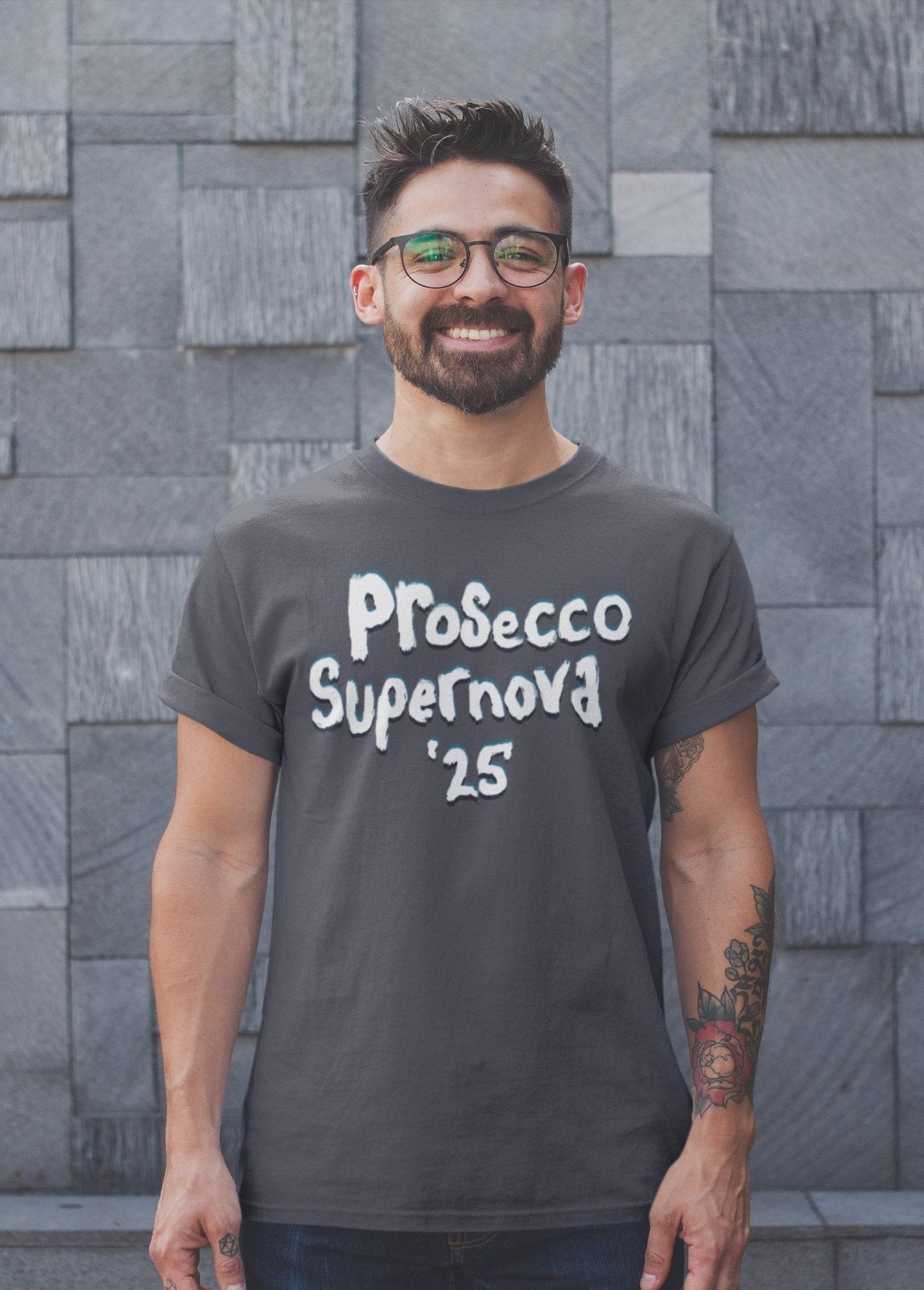 Prosecco Supernova '25 Tee | Lo-Fi Tee Design | Nineties Nostalgia Tee | Hand-drawn Statement tee