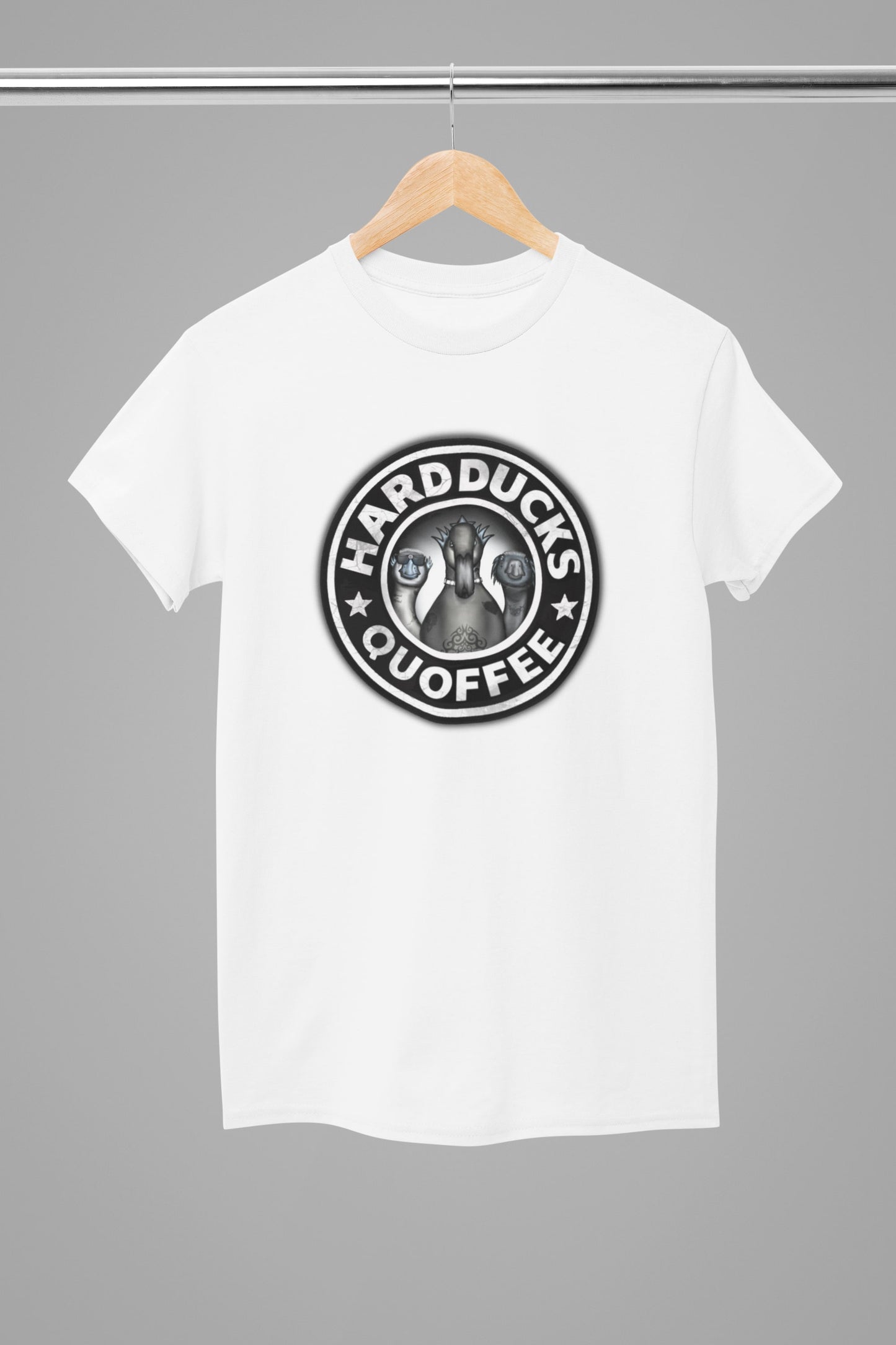 Hard Ducks Quoffe || Hand-drawn printed Coffee t-shirt