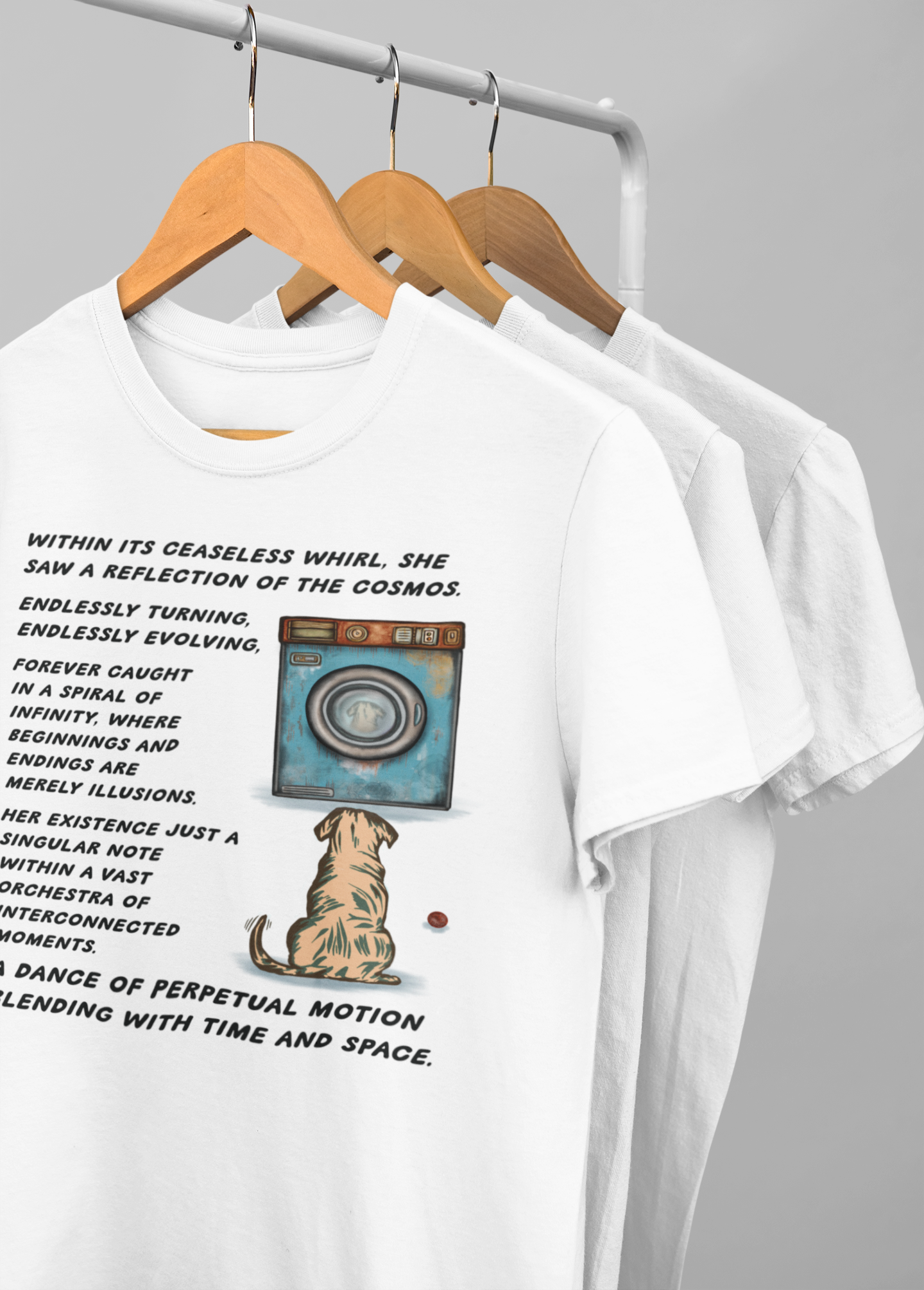 Existential Laundrette Labrador | Unisex Ultra Cotton Tee | Surreal Dog Print