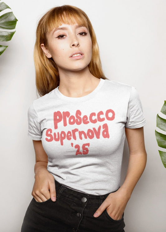 Prosecco Supernova '25 Tee | Lo-Fi Tee Design | Nineties Nostalgia Tee | Hand-drawn Statement tee