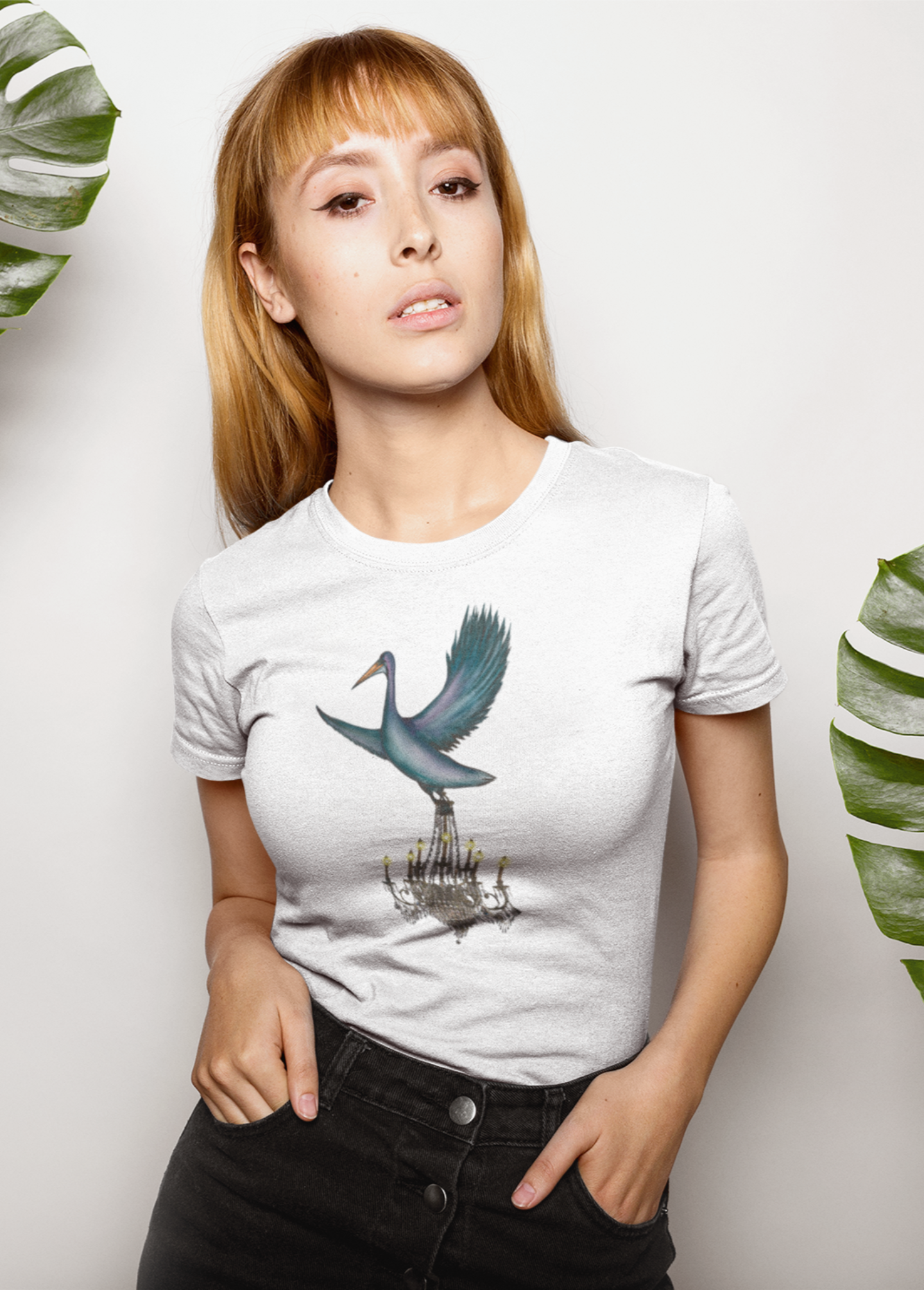 Pelican Chandelier Delivery Tee | Hand-drawn printed t-shirt