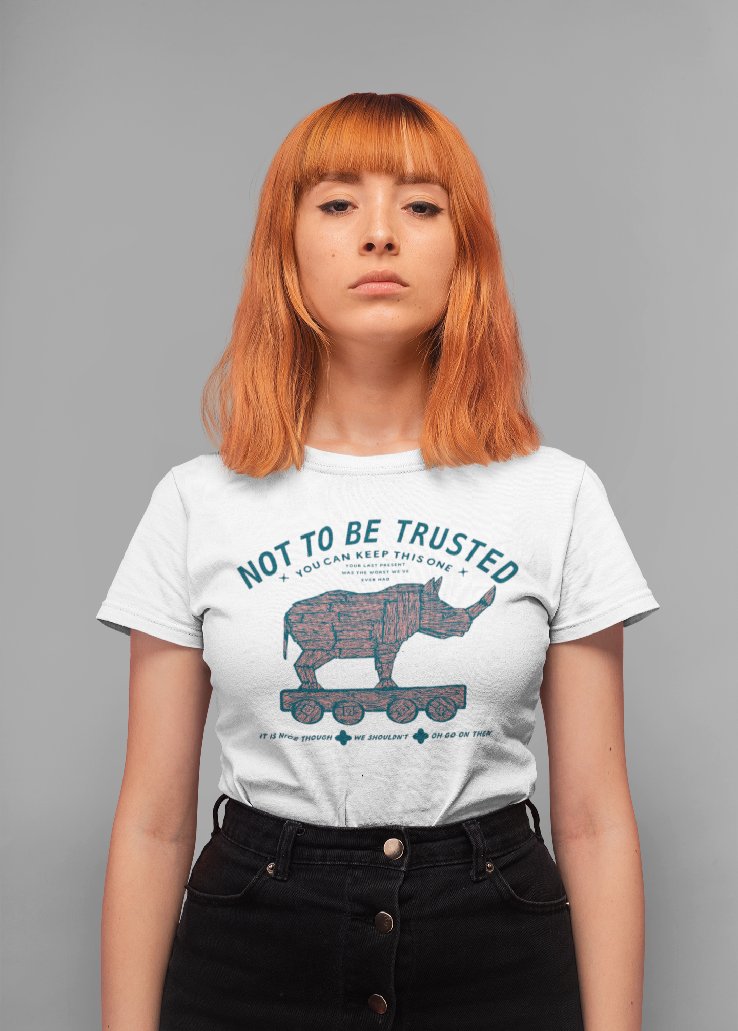 Trojan Rhino | Hand-drawn printed t-shirt