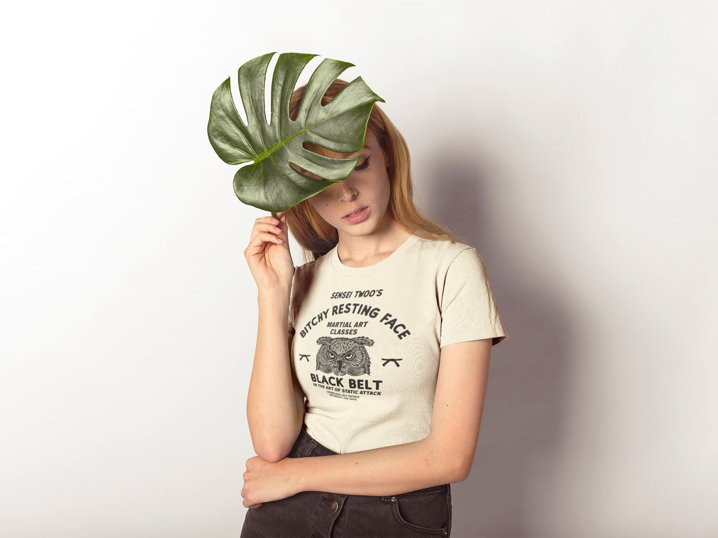 Sensei Twoo - Bitchy Resting Face Black Belt || Retro Logo Style | Hand-drawn printed tee