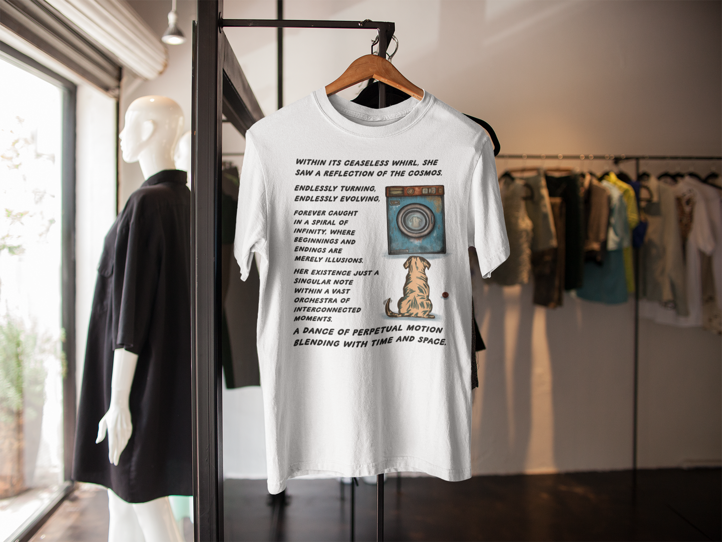 Existential Laundrette Labrador | Unisex Ultra Cotton Tee | Surreal Dog Print